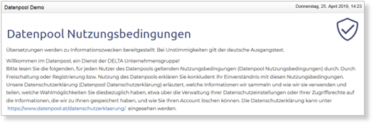 Datenpool Nutzungsbedingungen